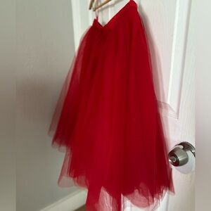 NWT Elegant Red Tulle Skirt